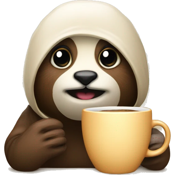 Faultier mit kaffee  emoji