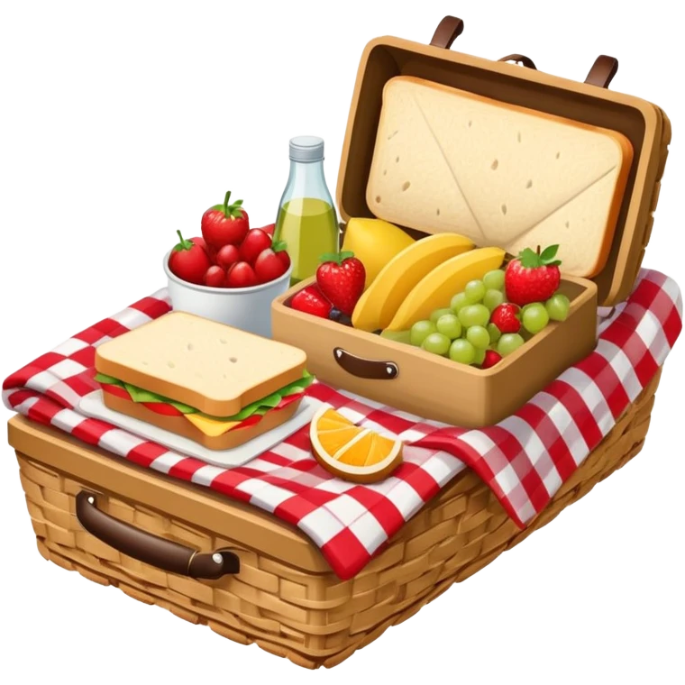 picnic with red and white checkered blanket emoji