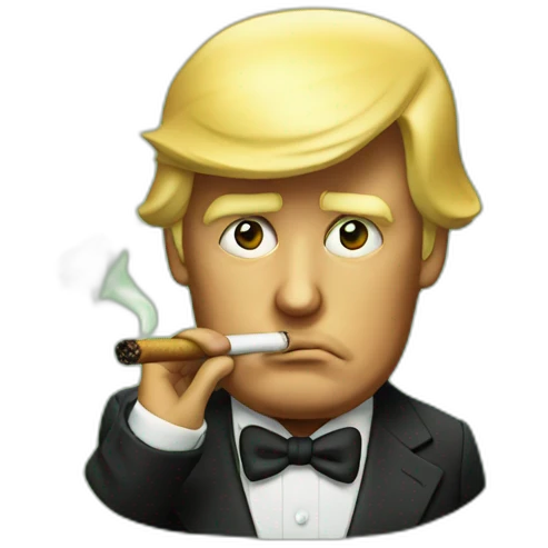 Donald-trump-smokes-green-cigar emoji