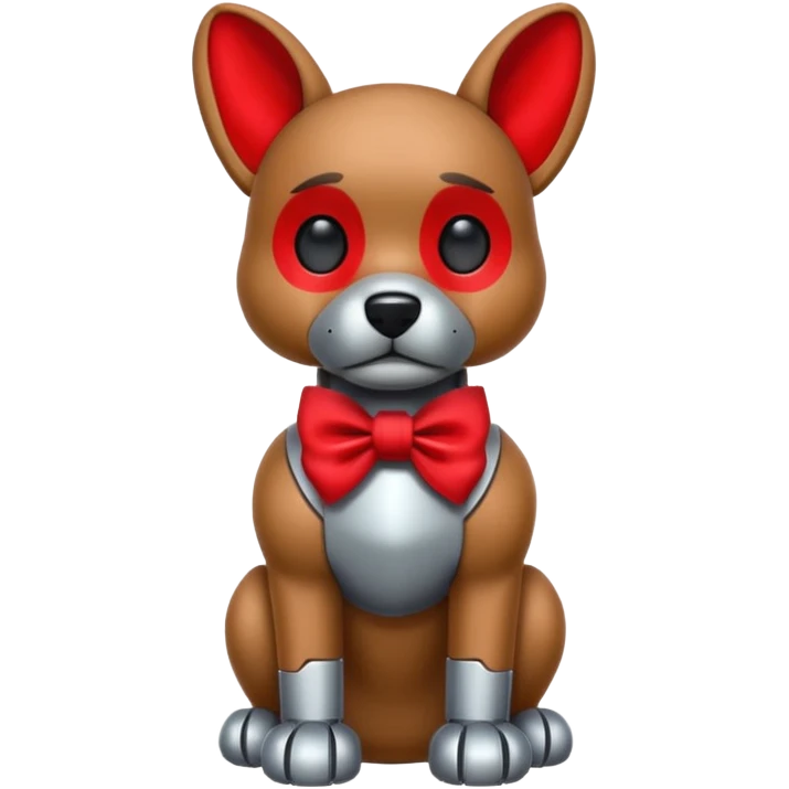 animatronic dog with red bow time like fnaf but dog emoji ios emoji