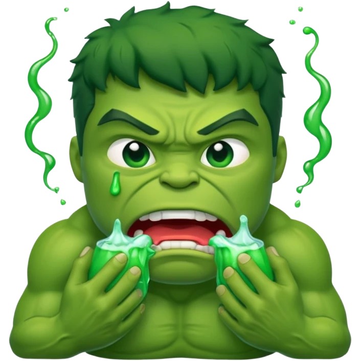 Hulk vomitando verde emoji