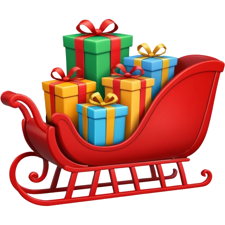 gifts in Santa's sleigh emoji