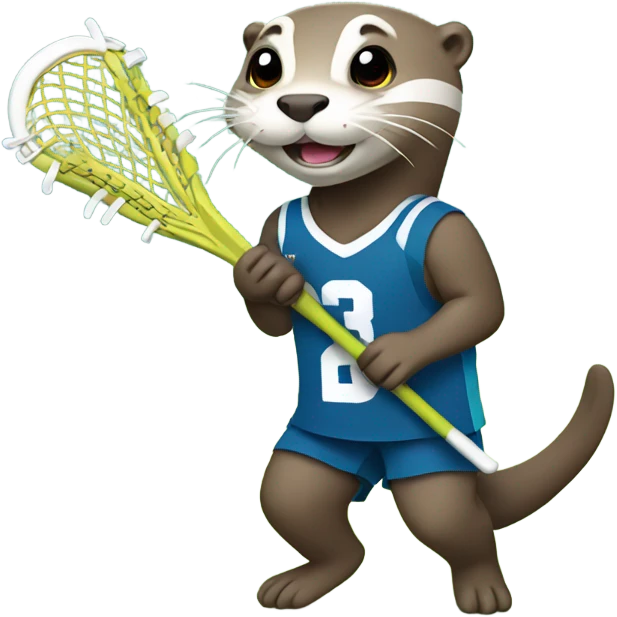 Otter playing girls lacrosse emoji