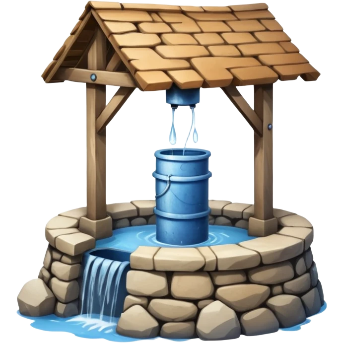 a water well - simple, traditional, no fancy superstructure emoji