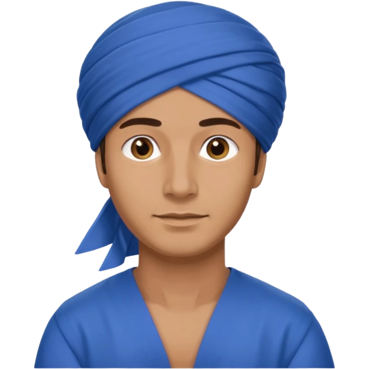 blue tradationals clothe  with man emoji