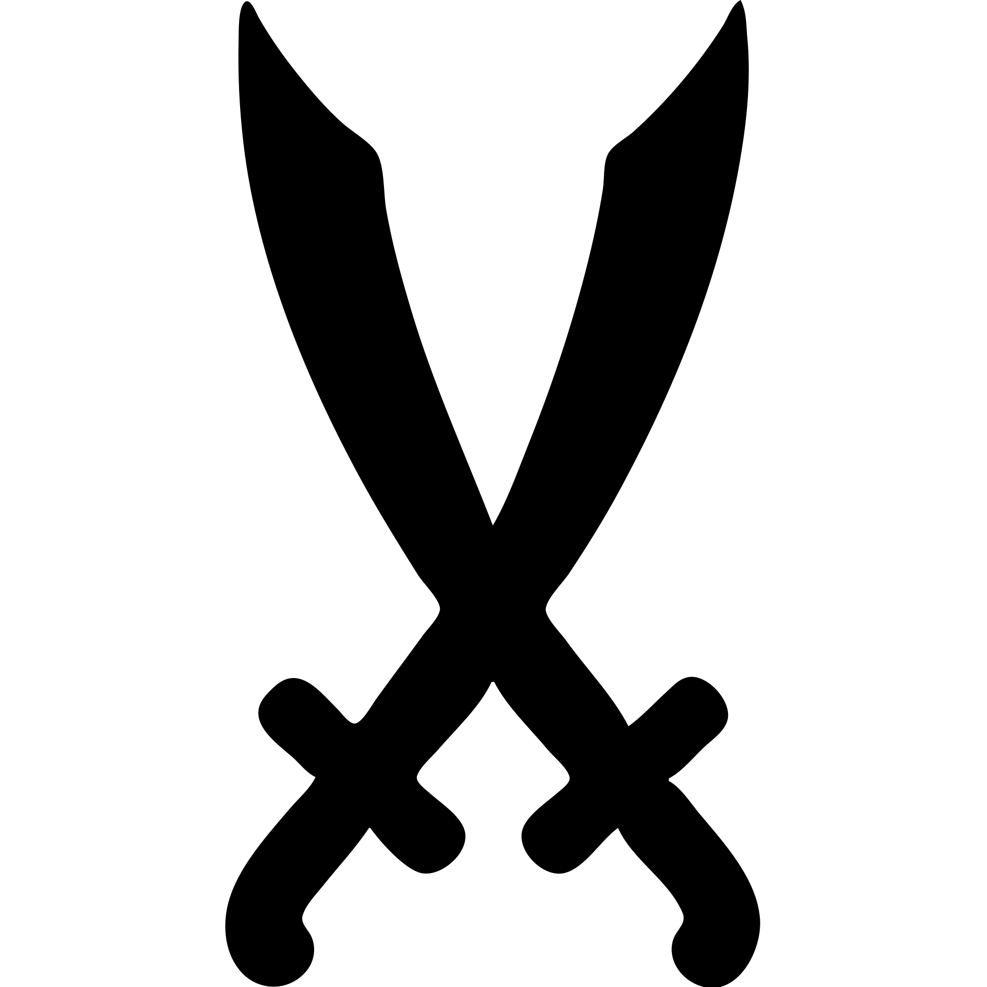simple bold depiction of a bifurcated sword like Zulfiqar, emphasizing the split blade and unique silhouette emoji