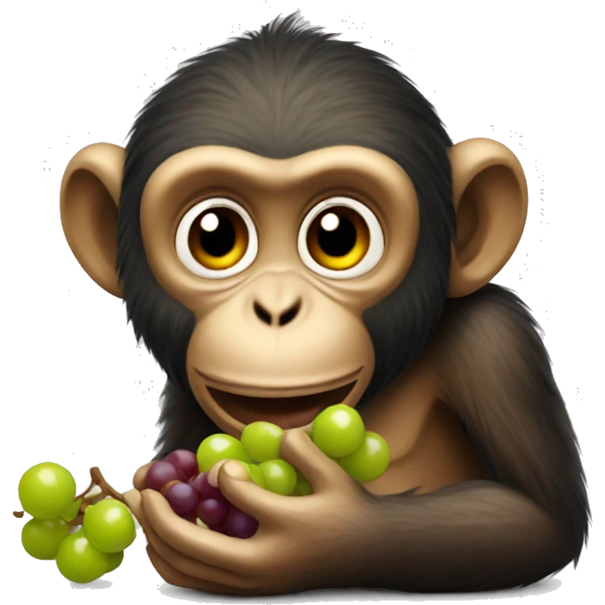 Monkey eating grapes emoji
