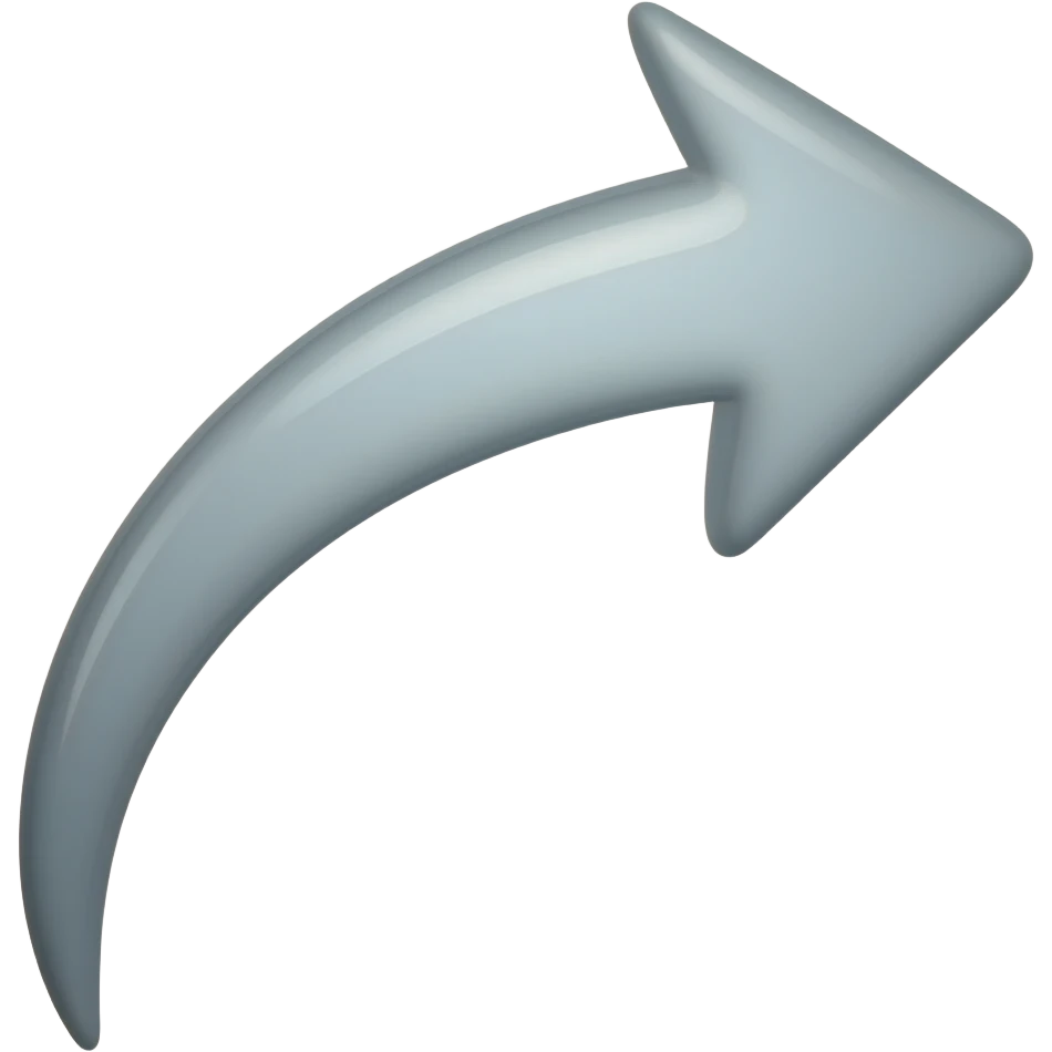 puedes hacer una flecha curvada delgada señalando hacia la derecha emoji