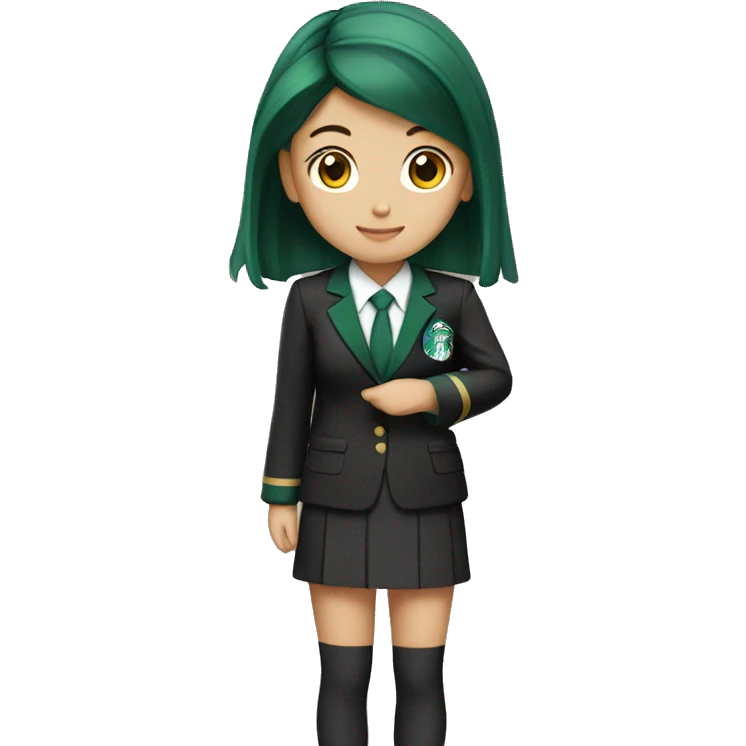 Japanese teen girl Starbucks uniform  emoji
