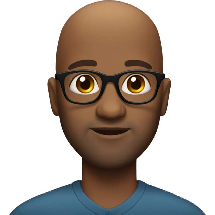 Black bald man emoji