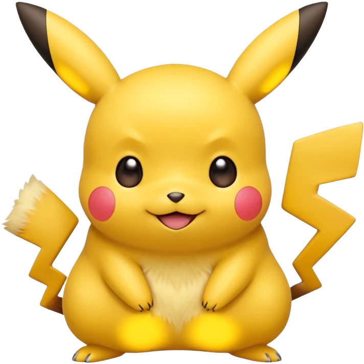 cute Pikachu Pokémon, bright yellow color, rounded shapes, cheerful expression emoji