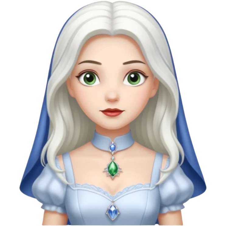 Good Witch of the North from the Wizard of Oz with long white hair, white outfit emoji