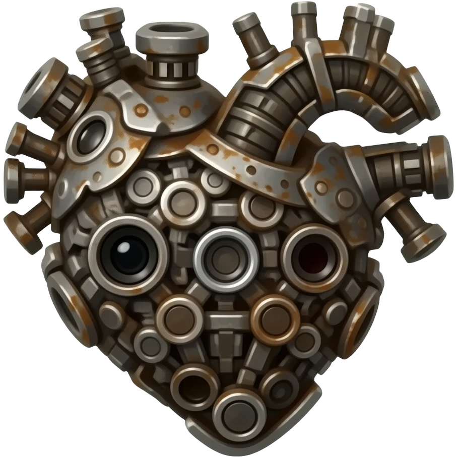 rusty mechanical heart emoji