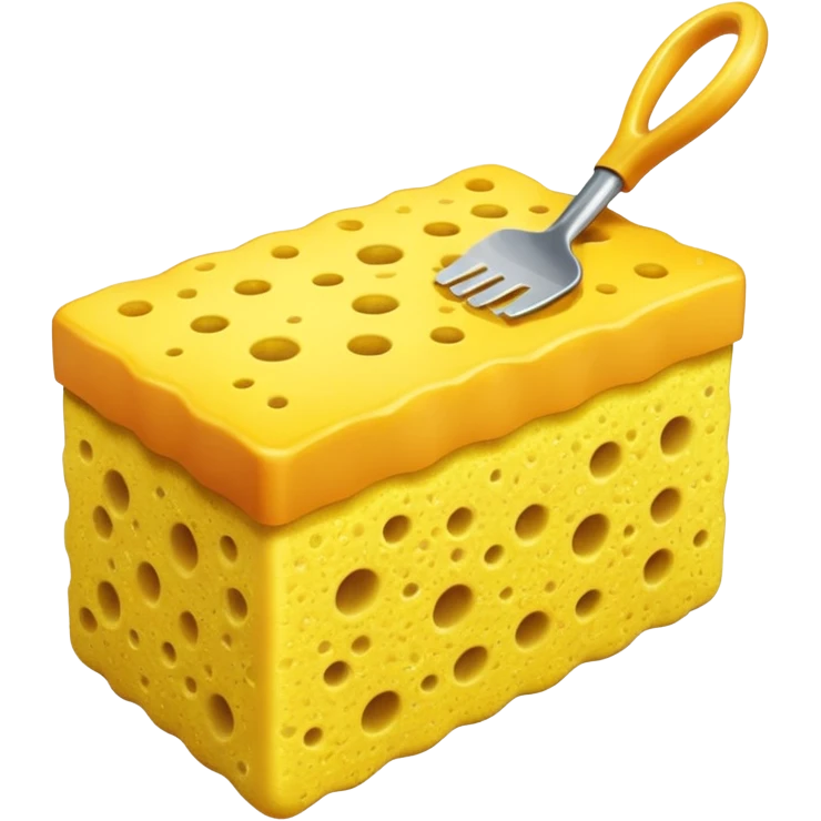 yellow kitchen sponge WITHOUT face emoji