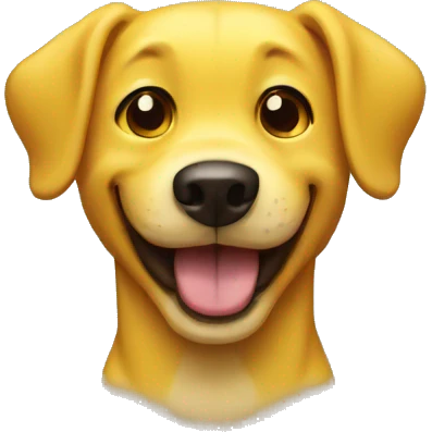 yellow giggling dog emoji