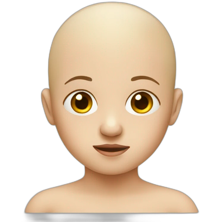 A child with a bald spot emoji