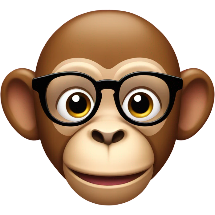 Pink monkey wearing glasses emoji