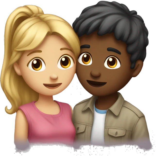 boy and girl kissing emoji