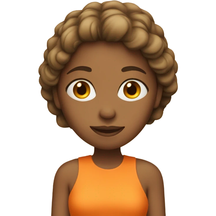 woman in a orange dress an sneakers emoji