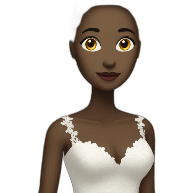 black lacy wedding dress emoji