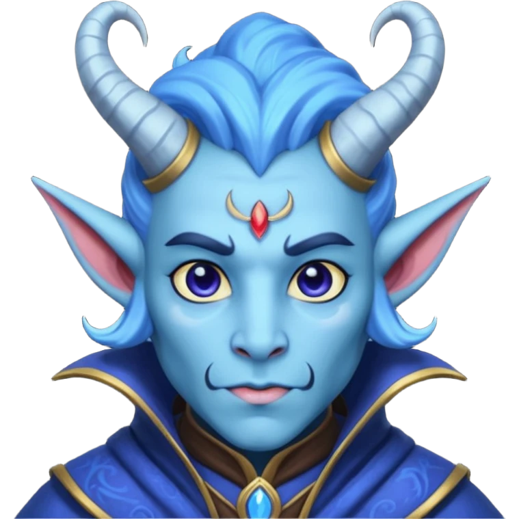 wizard thiefling with blue skin emoji