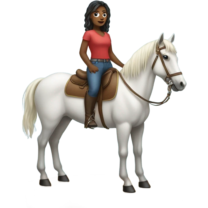 women standing on top of horse emoji