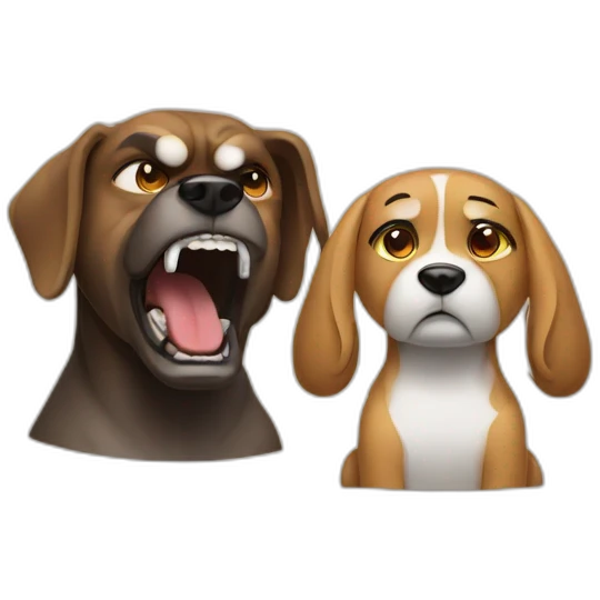 angry dog and girl emoji