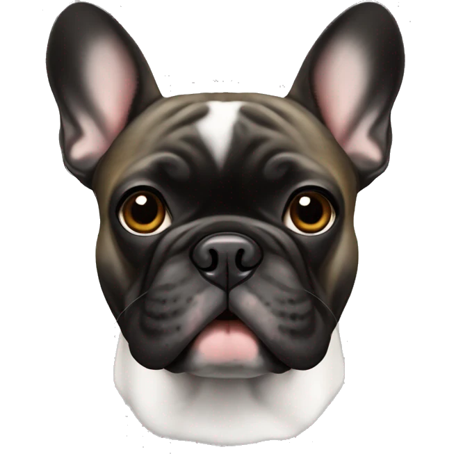 french bulldog, black brindle, no white on his head emoji