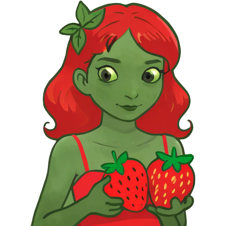 Girl with strawberries  emoji