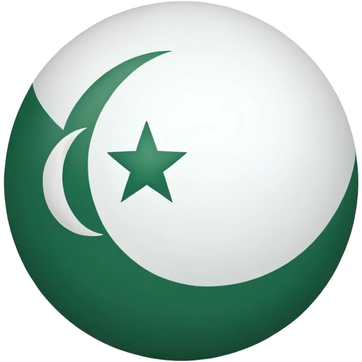 Pakistan countryball, green with white crescent and star emoji