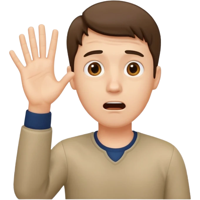 wow man shocked facial expression with hand emoji