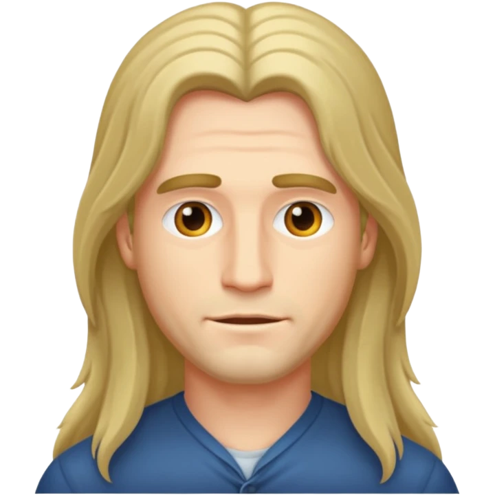 Saçı uzun olan bir erkek çiz emoji