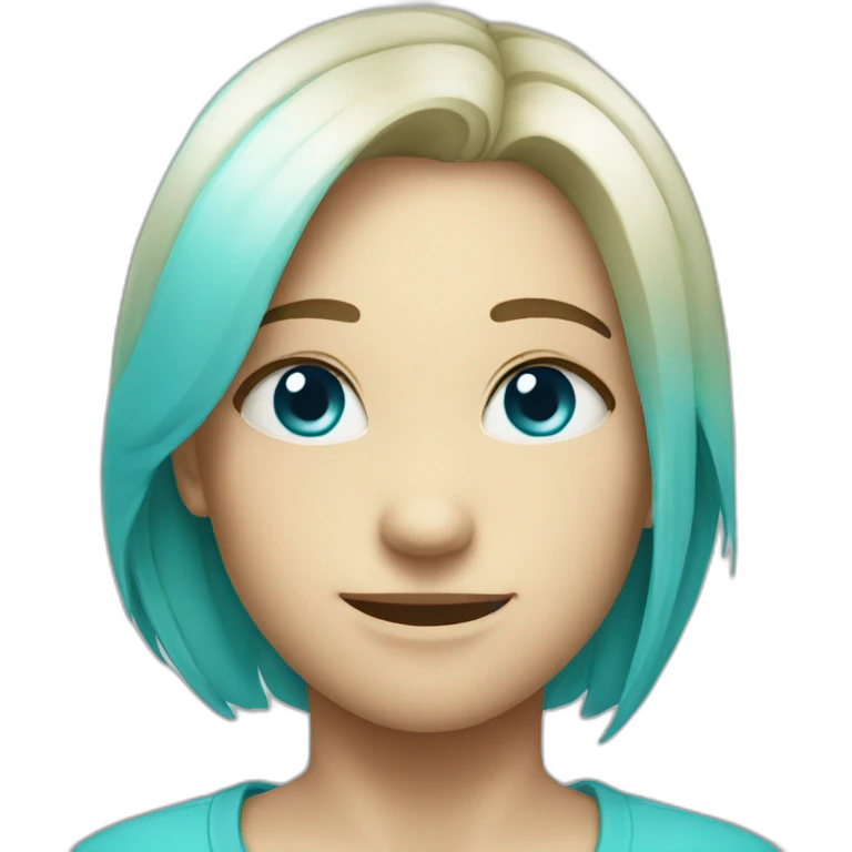 An simple aqua blue smiley emoji