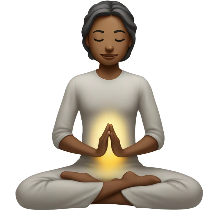 A person meditating and radiating positive energ emoji