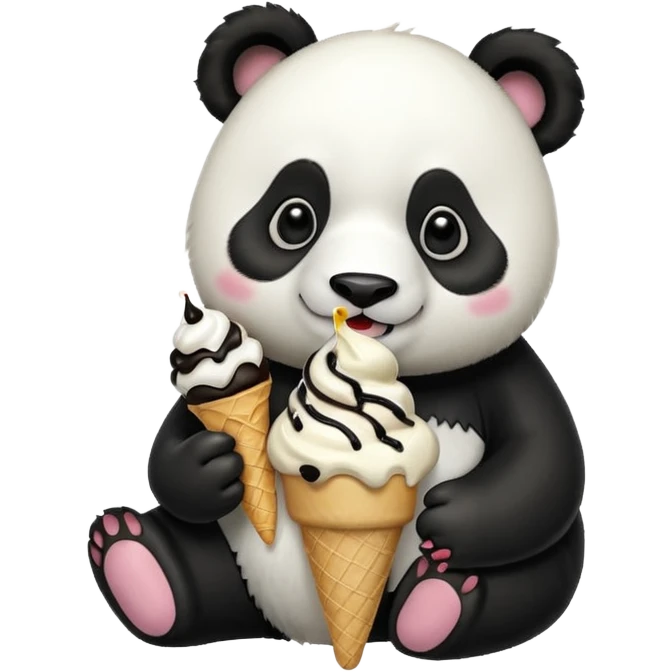 Panda eating ice cream emoji