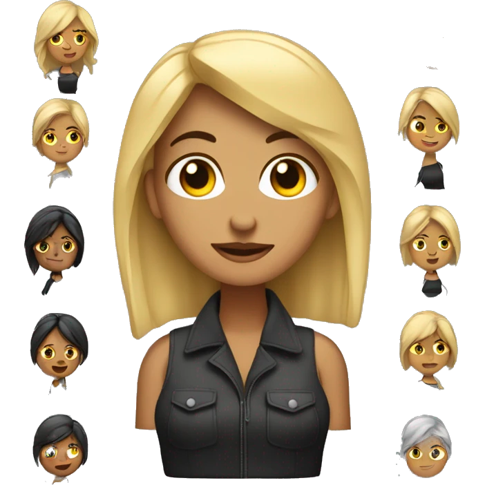 emoji de mujer crespa con cabello negro de cargo de jefe emoji
