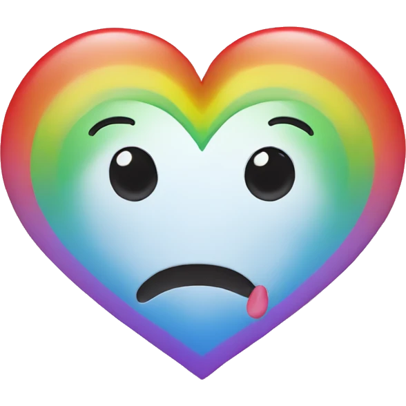 heart and rainbow and face emoji