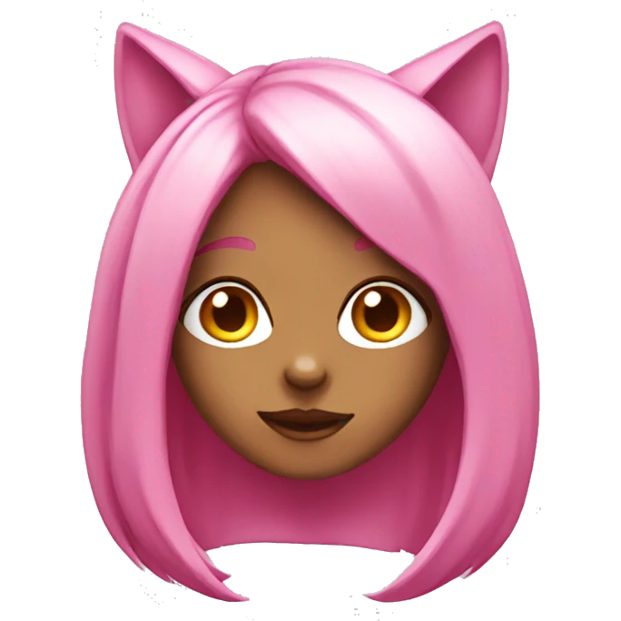 Pink haired catgirl  emoji