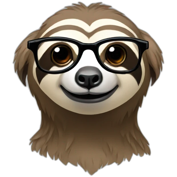 A sloth with glasses on emoji