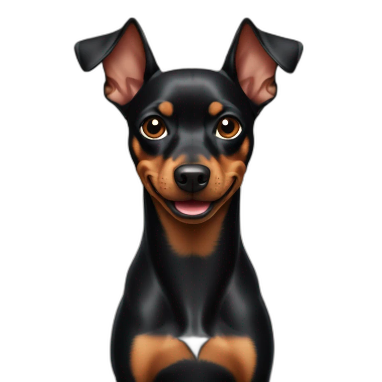 Pinscher black brown smiling emoji