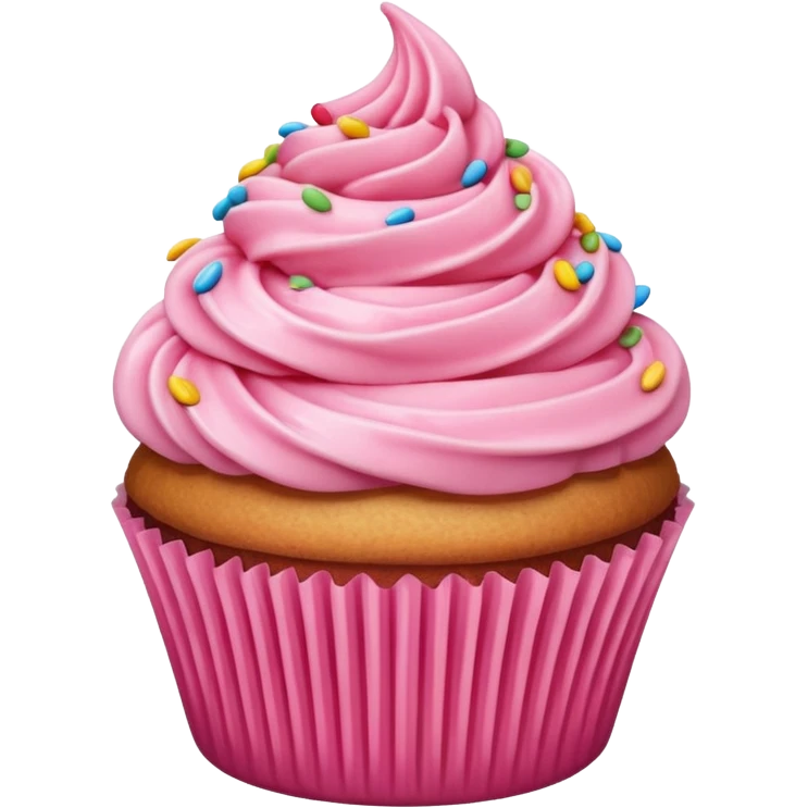A cupcake with pink icing emoji