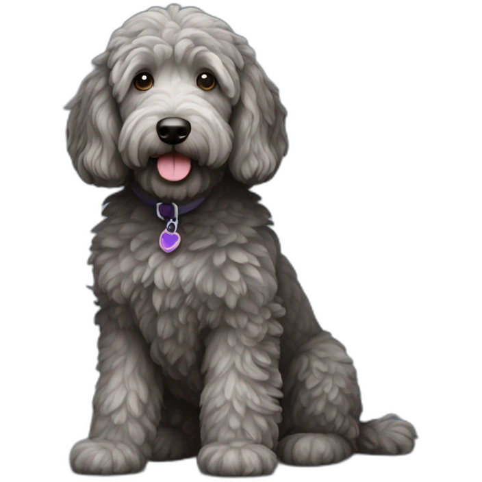 dark gray golden doodle emoji