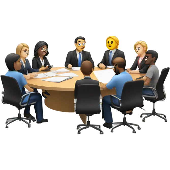 business meeting sitting at a table emoji