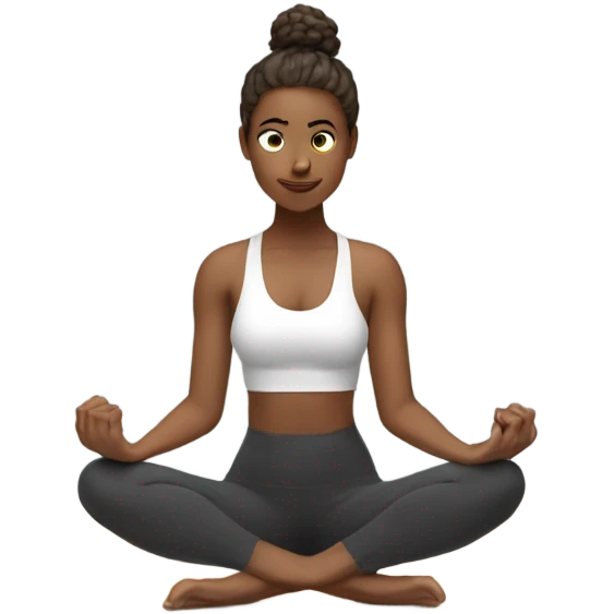 white young woman do pilates matwork and she feels all the emotions emoji