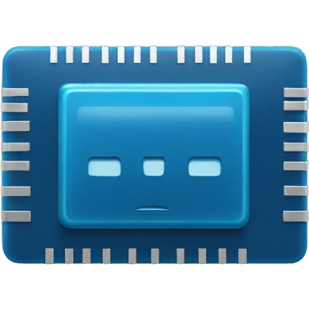 blue electronic chip without face emoji