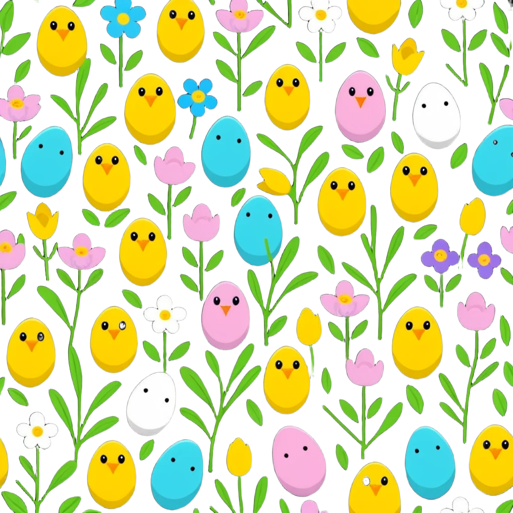 spring flowers and Easter eggs emoji