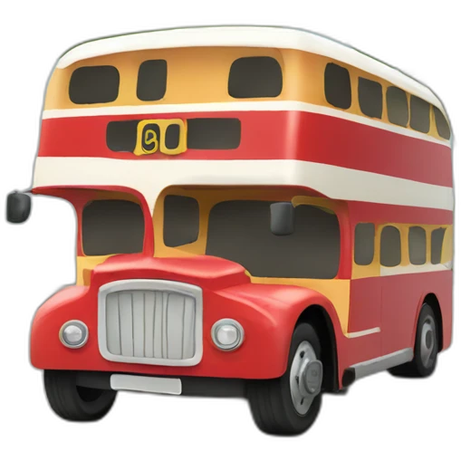 cute double-decker bus emoji