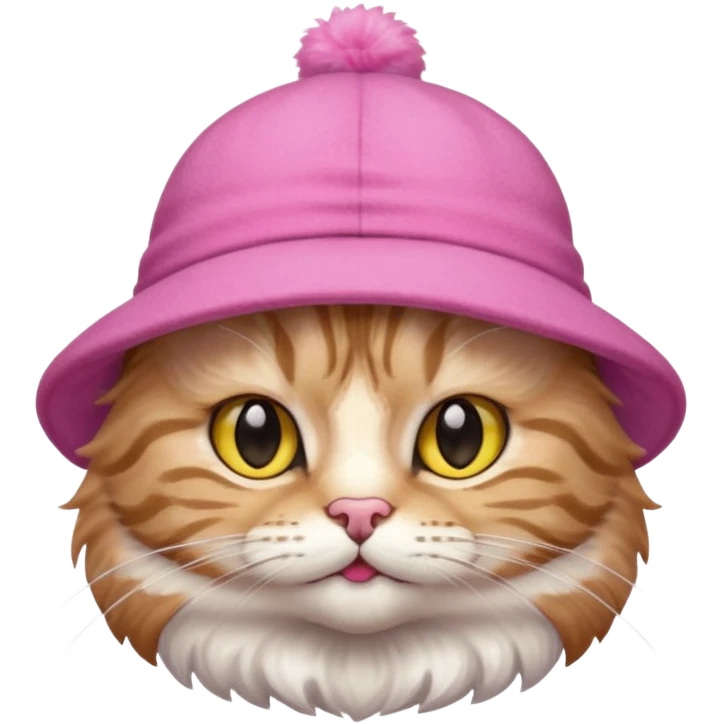 un gato con sombrero rosado emoji