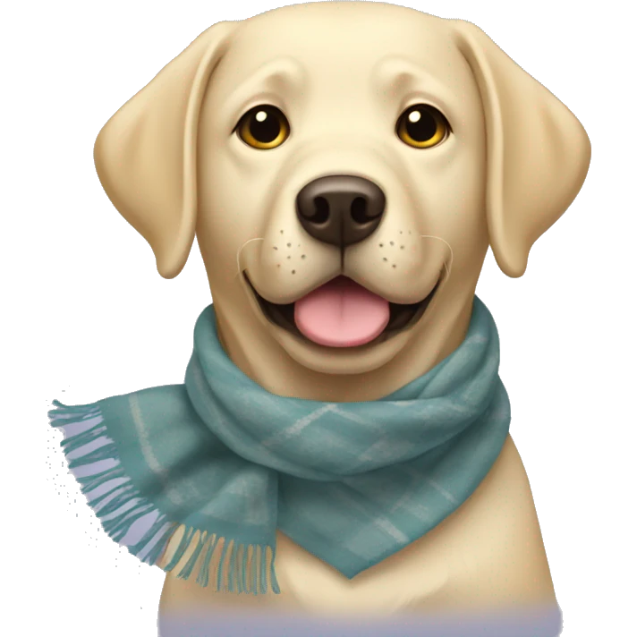Light Labrador wearing a scarf emoji