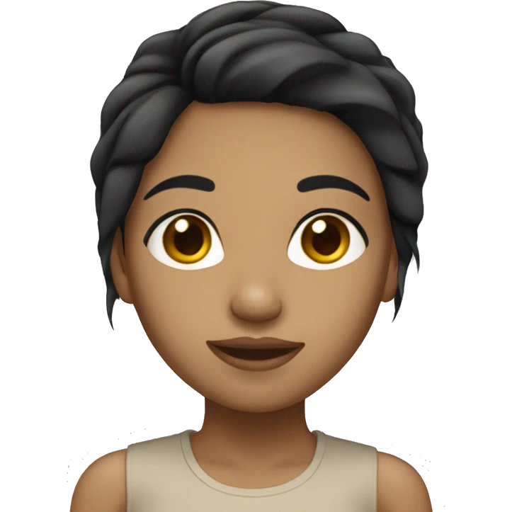 Light brown skinned girl with straight black hair emoji